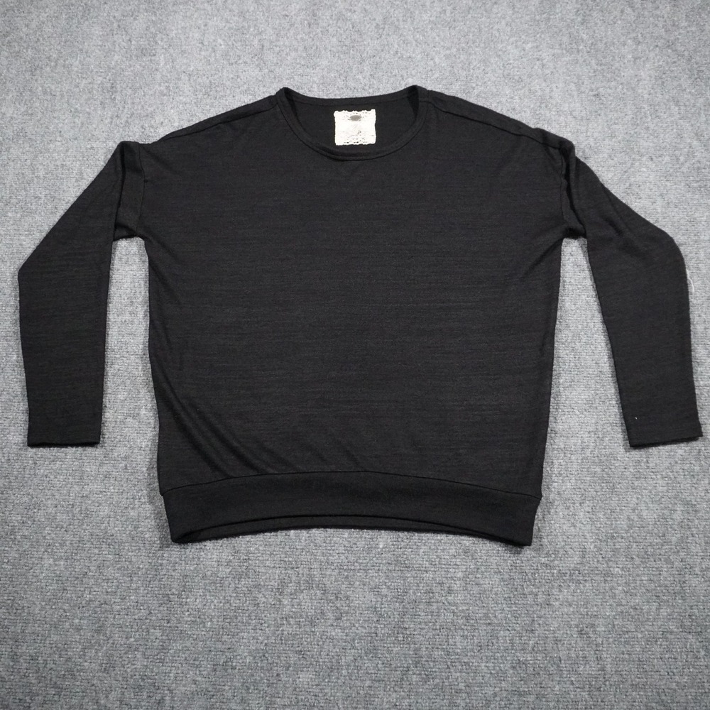 Cupio Black Lightweight Knit Long Sleeve Top Comfy‎ Lounge Pullover Women's S/P